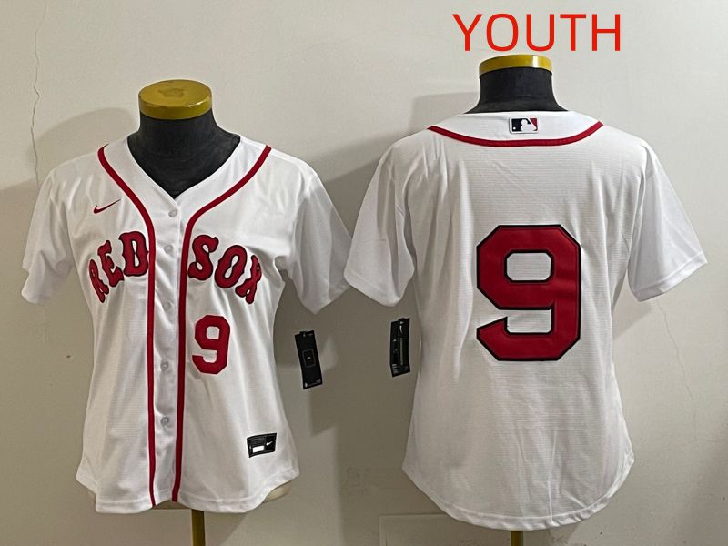 Youth Boston Red Sox #9 No Name White Game 2025 Nike MLB Jersey style 2->youth mlb jersey->Youth Jersey